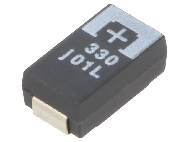 Condensator: tantaal-polymeer; 330uF; 6,3VDC; TPB; SMD; ±20%; 2000h Condensator: tantaal-polymeer; 330uF; 6,3VDC; TPB; SMD; ±20%; 2000h